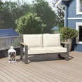 thumbnail image 4 of May in Color Aluminum Outdoor Loveseat, All-Weather Metal Patio Furniture Sofa, Patio Sofa Chair for Porch Backyard Garden, Beige, 4 of 8