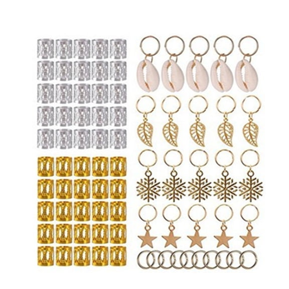80 Pieces Hair Braid Dreadlock Accessories Braid Clips Hair Lock Jewelry Set Decoration DIY Leaf Star Hair Braid Rings Pendants