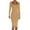 Khaki, variant on Mikilon Women's Slim Dress Solid Color Scoop Neck Dress Long Sleeve Knee Length Dress