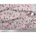 thumbnail image 3 of Soimoi Poly Georgette Tissu Star & Chaussures Tissu Imprimé Mode par la Cour 42 Pouces de Large, 3 of 3