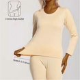 thumbnail image 2 of Thermal Underwear Set Women Autumn Winter Warm Underwear Suit O-neck Shirt+ Long Pants Solid Color Slim Ladies Clothes, 2 of 5