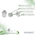 thumbnail image 3 of Vir Jewels 1/4 CTTW Lab Grown Diamond Composite Earrings in Sterling Silver With Push Backs For Women, 3 of 4