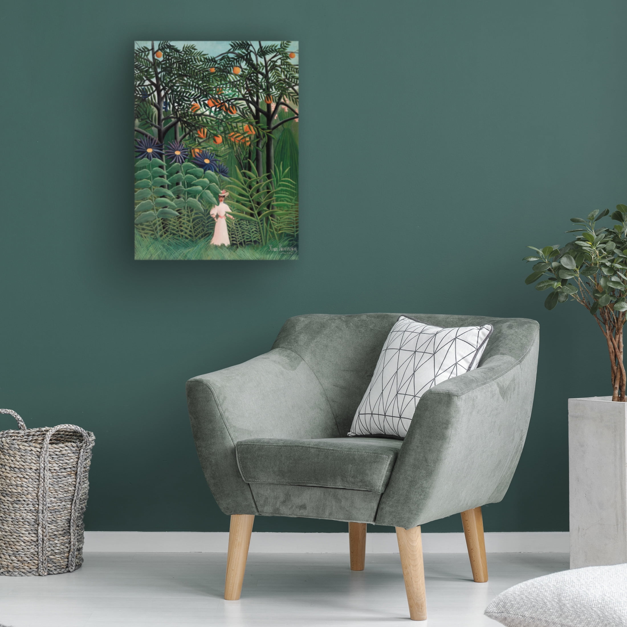 Trademark Fine Art Pictufy Femme Se Promenant Dans Une Foret Exotique Canvas Wall Art