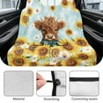 thumbnail image 6 of Drydeepin Highland Cattle Sunflower & Daisy Pattern Car Backseat Cover Rear Bench Towel Cover Non-Slip Automotive Accessories for Sedans, SUVs, Vans Universal Seats Protector Car Interior Decor, 6 of 7