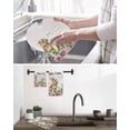 thumbnail image 5 of Easter Kitchen Dish Towels for Drying Dishes Set of 3, Spring Watercolor Bunny Eggs Flower Leaf Wooden Grey Waffle Weave Microfiber Hand Tea Bathroom Towels Quick Dry & Absorbent Towel 12x12, 5 of 7