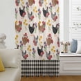 thumbnail image 5 of Farmhouse Rooster Sheer Curtains 54 Inches Long, Vintage Watercolor Flowers Black Plaid Light Filering Curtains, Breathable Simi Curtain Privacy Drapes for Kitchen Bathroom Small Window Treatment, 5 of 9
