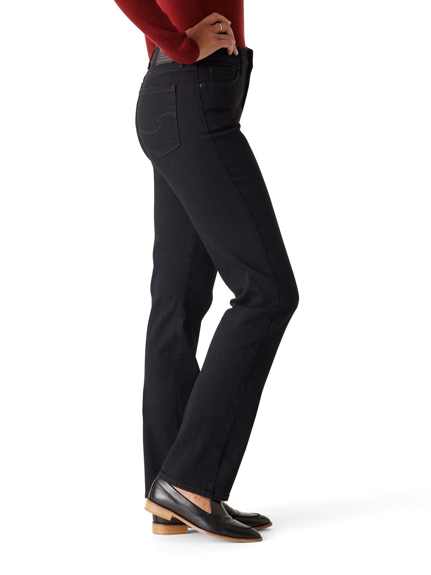 Levi Strauss Signature Women's and Women's Plus Mid Rise Straight Jeans, Tummy-Smoothing Pannel, Sizes 2-26