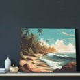 thumbnail image 3 of Naloa Coastal Palm Beach Print Canvas Bathroom Wall Art,Bathroom Wall Art Decoration, Canvas Poster Prints,Decorative Paintings for Living Room, Bathroom, Kids Room, 3 of 6