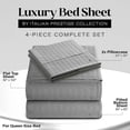 thumbnail image 2 of Striped Bed Sheet Set 1800 Luxury Soft Microfiber Deep Pocket 3-Piece Bedding Set - Wrinkle, Stain, Fade Resistant - grey Queen, 2 of 4