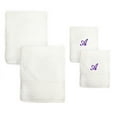 thumbnail image 5 of Authentic Hotel and Spa Sweet Kids 2-piece White Turkish Cotton Bath and Hand Towel Set with Lavender Purple Monogrammed Initial white/purple f, 5 of 5