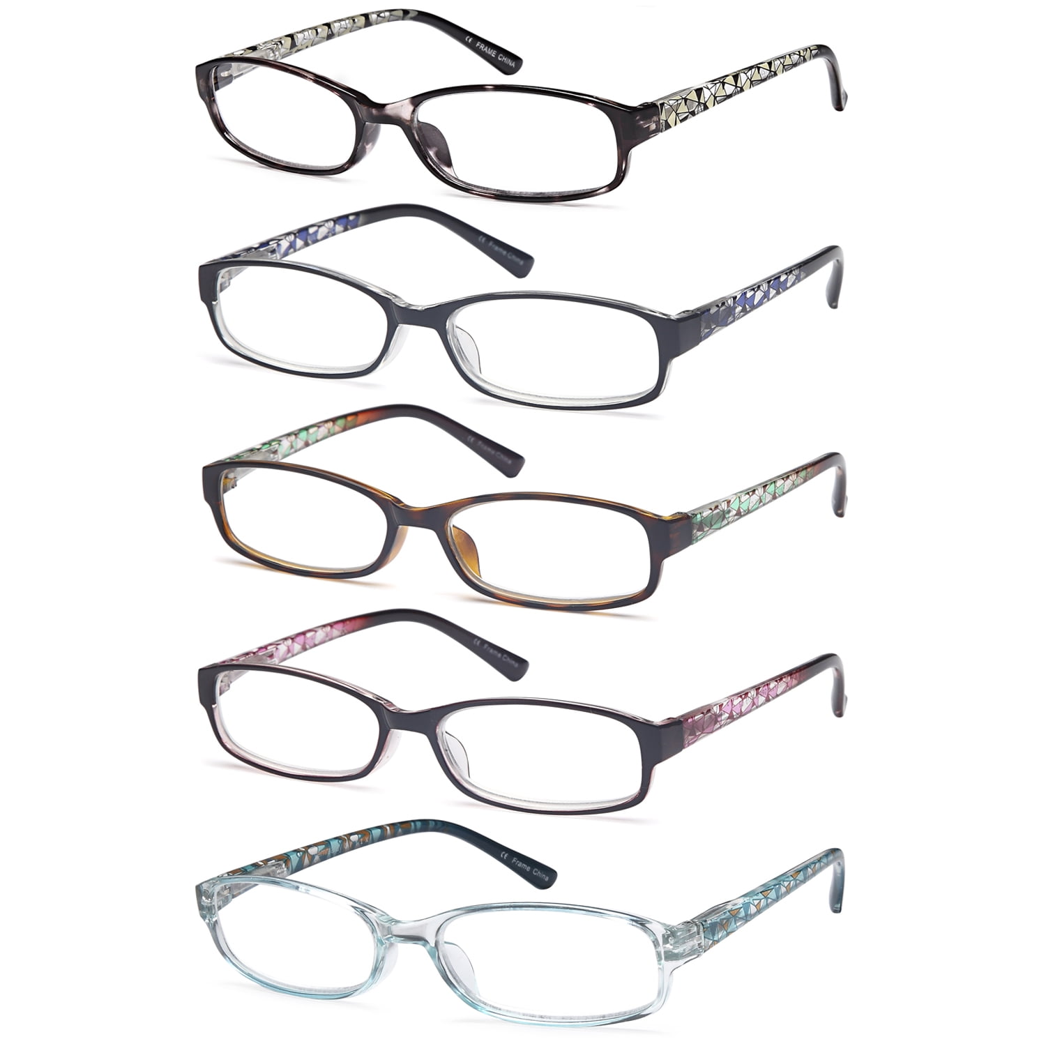 Gamma Ray Women's Reading Glasses 4 Pairs Chic Cat Eye Ladies Fashion Readers 