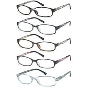 Gamma Ray Women's Reading Glasses 5 Pair Print Ladies Fashion Readers for Women