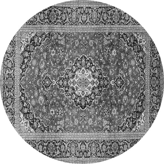 Ahgly Company Indoor Round Medallion Gray Traditional Area Rugs, 8' Round