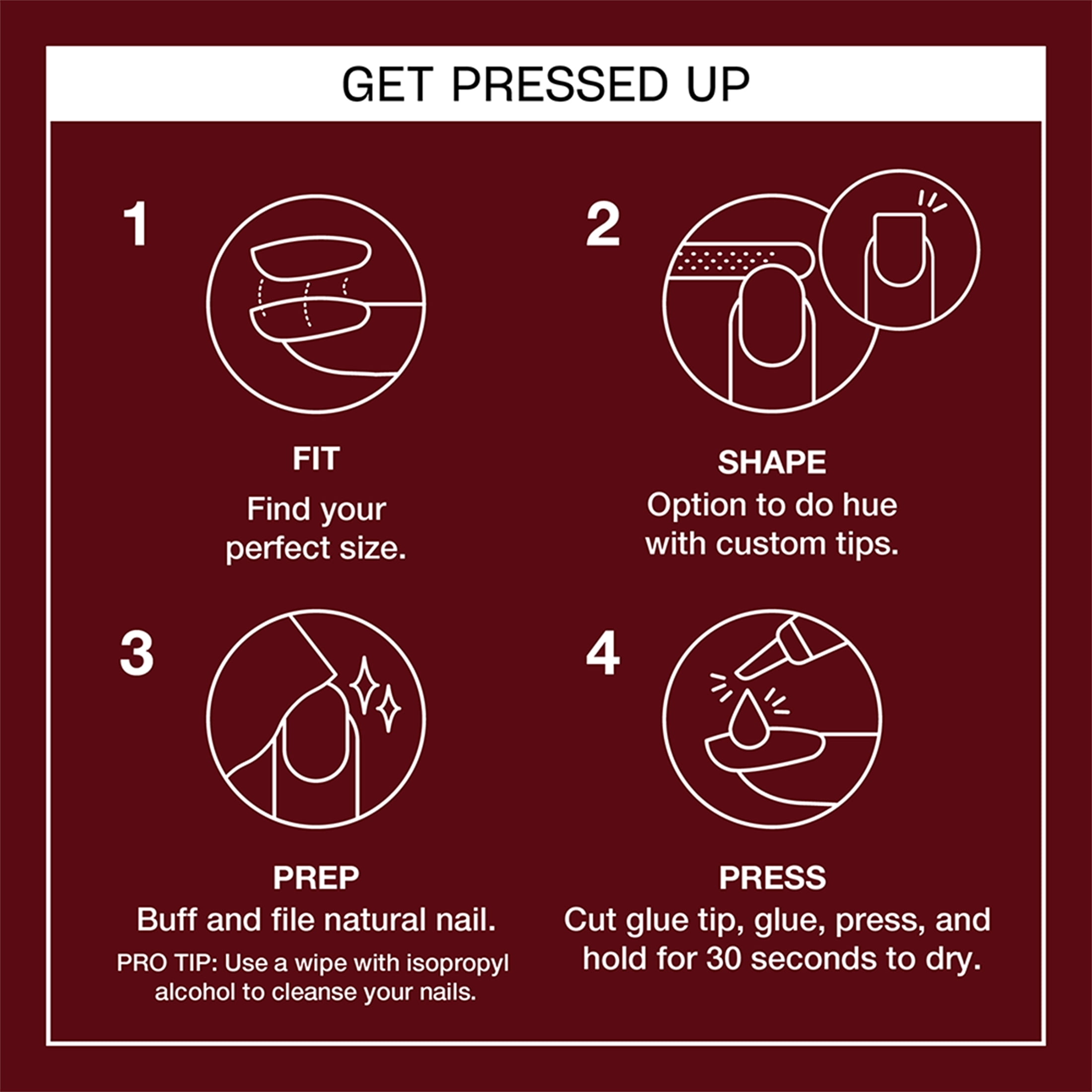 (2 pack) OPI On Point Instant Press On Nails, Got The Blues for Red, False Nails, 24 Pieces