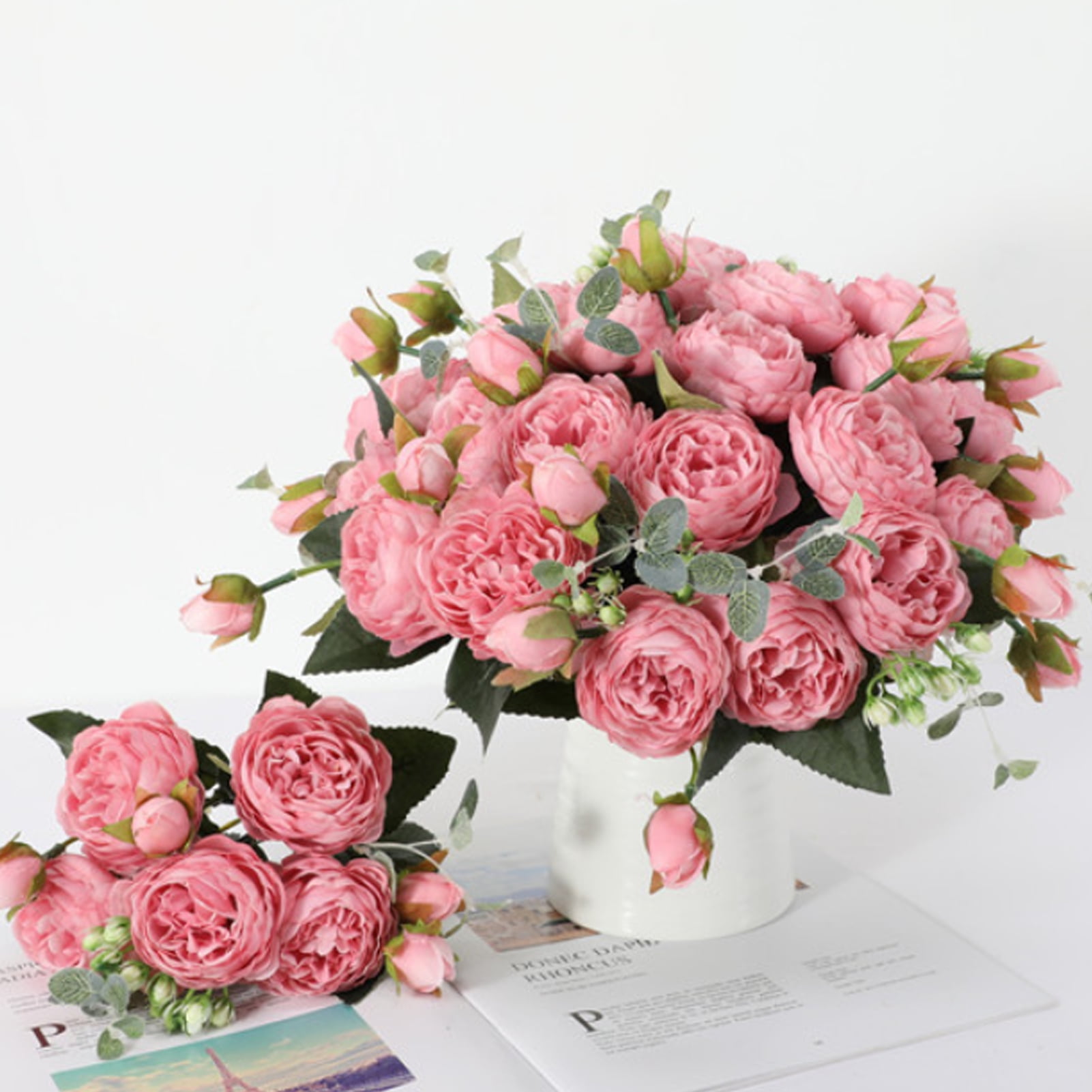 Artificial Flowers Bouquets of Peony Realistic Fake Flower Arrangement is Suitable for Home Decoration of Bridal Bouquet, Living Room Dining Table