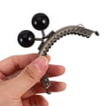 thumbnail image 2 of Retro Semicircular Arch Iron Purse Frame with Black Pearl Decorative Lock for Bag Making DIY Craft 8.5cm, 2 of 9