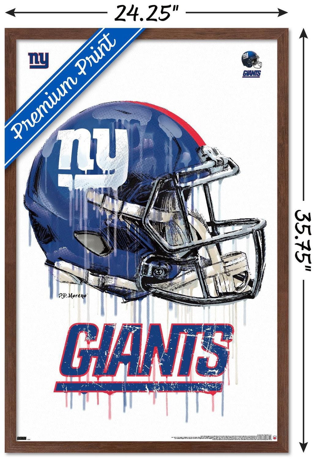 NFL New York Giants - Drip Helmet 20 Wall Poster, 22.375" x 34"