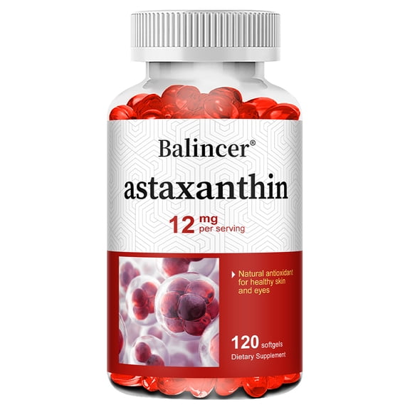 Balincer Astaxanthin Softgels - Natural antioxidants for healthy skin and eyes, 120 capsules per pack
