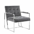 thumbnail image 4 of Luxor Blue Velvet Modern Accent Chair in Silver, 4 of 6