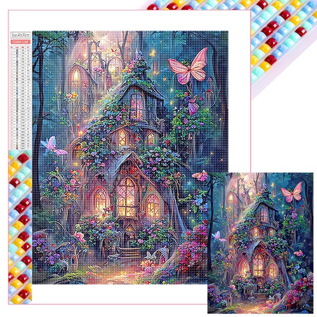 Con Cuentas Cuadradas 5D DIY Kit Casa Ensueño Del 35x45cm