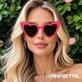 thumbnail image 4 of KANASTAL Heart Sunglasses Pink Womens Mens Trendy UV400 Protection Love Sun Glasses for Party, Wedding, Valentine's Day, Daily Wear, 4 of 7