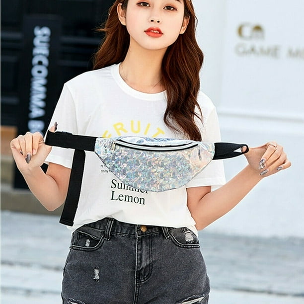 Fashion British Women Shoulder Belt Bag Laser Reversible Mermaid Sequin Fanny Pack Bum Waist Bag Pouch Hip Purse Storage Bag Walmart