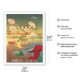 thumbnail image 2 of Paris Tokio (Tokyo) - Mt. Fuji And Cherry Blossoms - Vintage Airline Travel Poster c.1952 - Fine Art Matte Paper Print (Unframed) 20x26in, 2 of 4