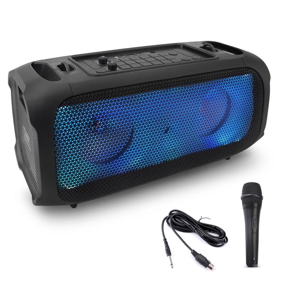 Pyle Wireless Portable Boombox Speaker 600W Rechargeable Speaker Portable Barrel Loud Stereo System