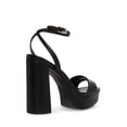 thumbnail image 6 of Steve Madden Lessa Platform Sandals Women Block Heel Ankle Strap Open Toe Pumps (Black Leather, 10), 6 of 8