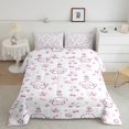thumbnail image 2 of Feelyou Cartoon Dog Dalmatian Full Size Comforter Sets, Girly Pink Flower Bedding Comforter Set, Teens Kids Boys Girls Reversible Bedding Sets, Lightweight Room Decor, 3pcs, 2 of 8