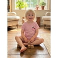 thumbnail image 6 of BemeyourBBs Toddler Baby Girls Summer 2 Piece Cherry Outfits Rib Knit Cherry Embroidery Polka Dot Short Sleeve Round Neck T Shirt Tops and Shorts Set, 6 of 9