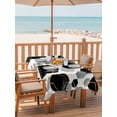 thumbnail image 6 of Outdoor Tablecloth with Umbrella Hole, Black Grey Spillproof Waterproof Outdoor Table Cover, Geometric Gold White Hexagon Modern Patio Tablecloths for Party Picnic Camping, Rectangle 54"x80", 6 of 9