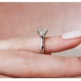 thumbnail image 4 of SOLITAIRE JEWELS 3.00CT Princess & Tapered Baguette Cut Three Stone Moissanite Engagement Ring Solid 18k White Gold, 18k White Gold Solitaire Ring, 4 of 6