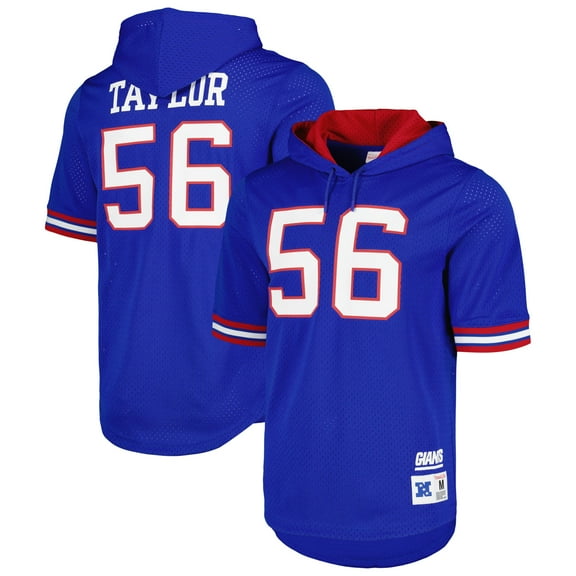 Men's Mitchell & Ness Lawrence Taylor Royal New York Giants Retired Player Name & Number Mesh Hoodie T-Shirt