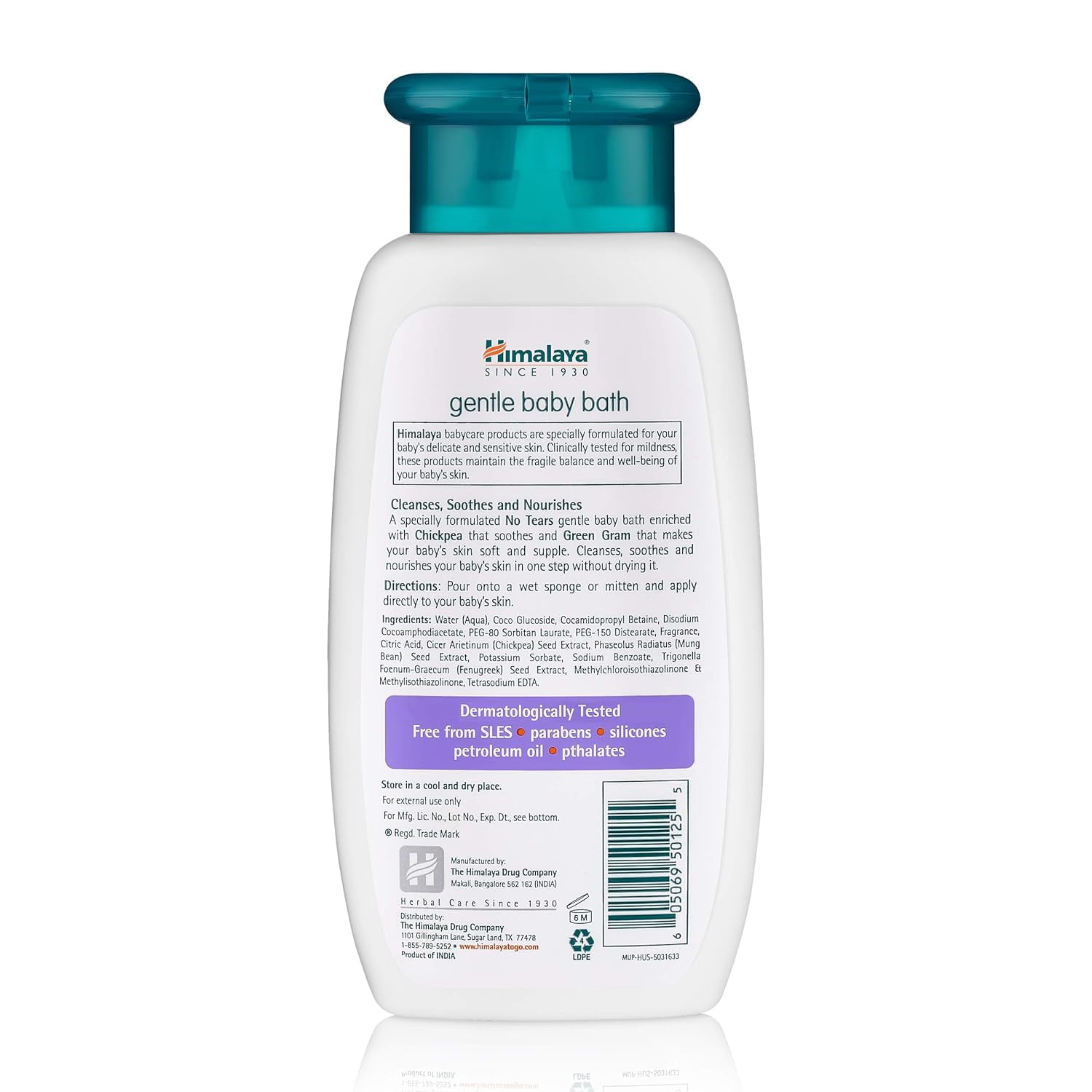 (4 pack) Himalaya Gentle Baby Bath, Baby Wash, Free-From Parabens, SLS/SLES and Phthalates (200 ml 1-PACK)
