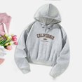 thumbnail image 3 of Sudadera con capucha Tops con letras impresas Ropa de mujer Sudadera con capucha con cordón premium de poliéster para desplazamientos Otoño Escalada S, 3 of 8