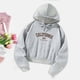 thumbnail image 3 of Sudadera con capucha Casual Cordón Sudadera con capucha Ropa de mujer Letra duradera impresa SG, 3 of 8