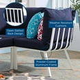 thumbnail image 4 of Modway Riverside Outdoor Patio Aluminum Corner Chair in White Navy, 4 of 8