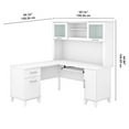 thumbnail image 6 of Pemberly Row 60W L Shaped Desk with Hutch in White - Engineered Wood, 6 of 7