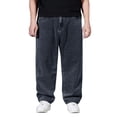 thumbnail image 2 of Men's Plus Size Loose Fit Straight Leg Jeans, Wide Leg Casual Denim Pants for Street Style Fashion, Comfortable and Roomy Trousers for Everyday Relaxed Wear and Urban Outfits Grey XXL, 2 of 4