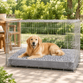 Grey 36.0"L x 27.0"W x 3.0"Th Waterproof Large Dog Crate Bed For Senior ...