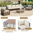 thumbnail image 6 of Harper & Bright Designs 7 Piece Outdoor Metal Patio Sectional Sofa Set, Free combination All Weather Patio Conversational Modular Furniture Set with Cushions and Coffee Table for Outdoor, Gray, 6 of 19