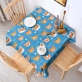 thumbnail image 2 of Cartoon Corgi Square Tablecloth,Waterproof Square Table Cover,Wipeable Spillproof Washable Table Cover for Home Kitchen Party Decor 60"x60"(152x152cm), 2 of 6