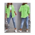 thumbnail image 2 of Gupgi Women Denim Coats Spring Autumn Fashion Cardigan Lapel Long Sleeve Solid Color Button Up Ripped Jacket, 2 of 8