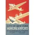 thumbnail image 2 of Herzog, Harry 17x24 Gold Ornate Wood Framed with Double Matting Museum Art Print Titled - City of New York Municipal Airports (WPA), 2 of 4