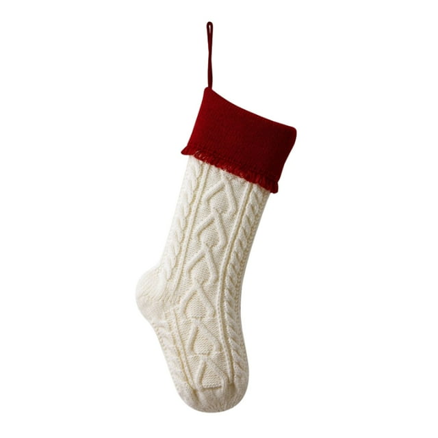 Nilvkv Knitting Christmas Party Decorations Wool Christmas Candy Bag Decorations Tassel Socks