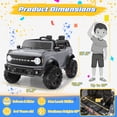 thumbnail image 7 of 24V Ride On Toys for Big Kids 2 Seat, Licensed Ford Bronco Base Powered Ride On Cars with Remote Control, 4 Wheel Spring Suspension, Lights, Bluetooth, Kids Electric Car for Boys Girls Age 3-8, Gray, 7 of 7