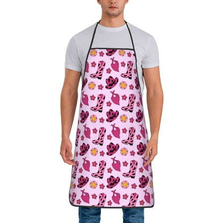 

Jgfou Retro Cowgirl Print Anti-fouling Apron for Men Women Waterproof Oil-Proof Kitchen Apron with Adjustable Straps Pocket and No-Pill No-Fade Fabric