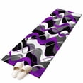 thumbnail image 2 of 2'x6' Rug Runners for Hallways Kitchen, Purple Stripe Non Slip Entryway Beside Floor Carpet Runner, Black Grey White Gradient Striped Geometric Laundry Room Bedroom Throw Rugs Mat for Family Pet, 2 of 8