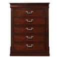 thumbnail image 2 of Benzara Traditional Style Wooden Bedroom Chest, Cherry Brown, 2 of 11